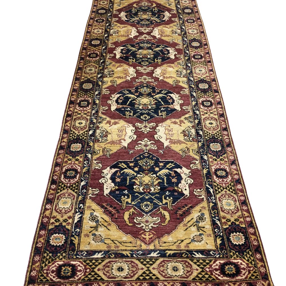 Afghan Rug - Kazak 4'2" x 12' - Runner Rugs