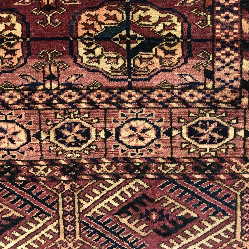 Afghan Rugs - Turkmen 3'9"x 4'9" - Antique Rugs- Oriental Rug Exchange - Abrash