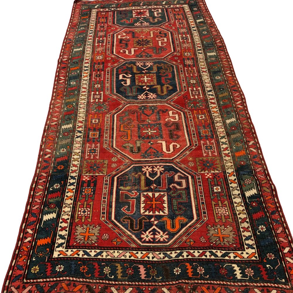 Caucasian Rug - Kazak 4'3" x 8'11" - Handmade Rugs -Antique Rugs - Oriental Rug Exchange