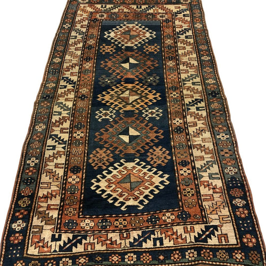 Caucasian Rugs - Kazak 4"1" x 7'6" - Antique Rugs - Oriental Rug Exchange