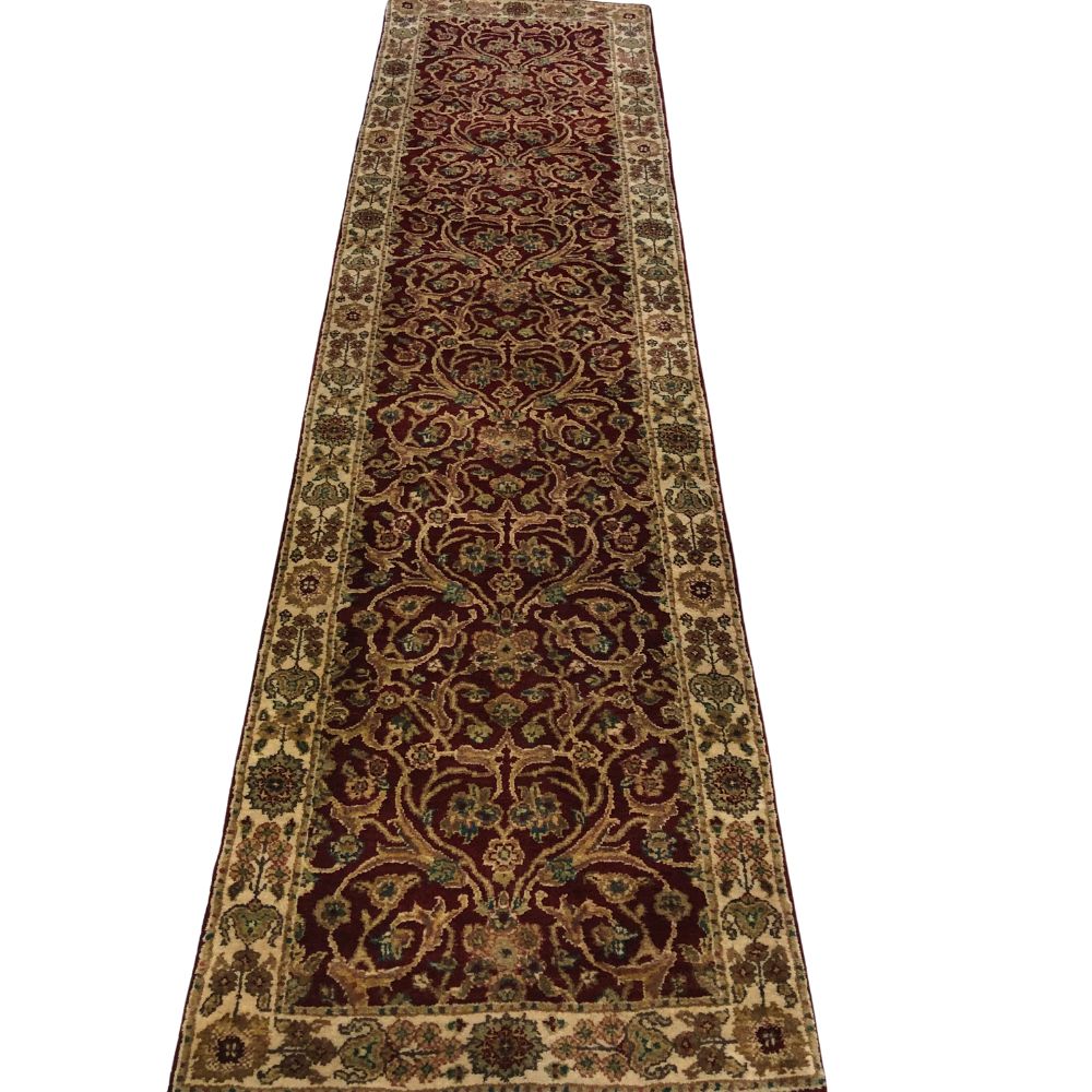 Indian Rugs - Sarouk - Rug Runner - 2'5" x 9'9" - Handmade Rugs - Oriental Rug Exchange