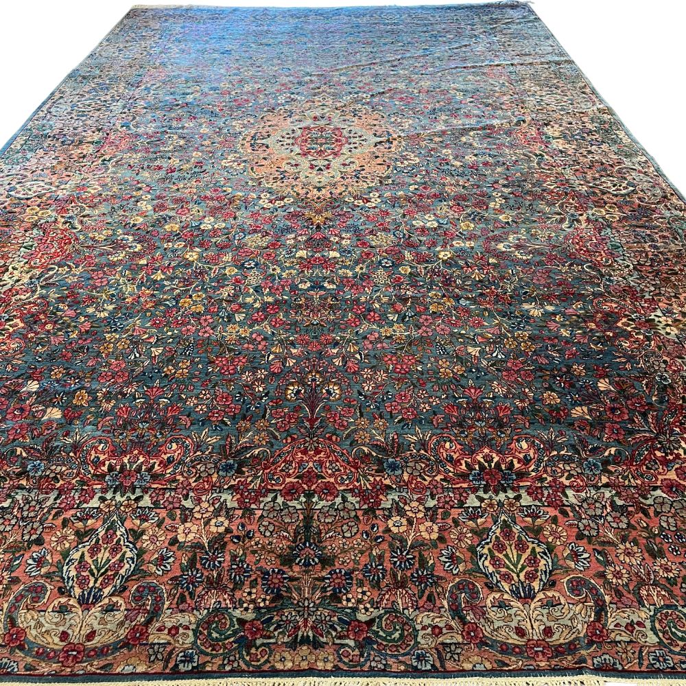 Kerman Persian Rug 9'7" x 16'9" Vintage Rug from the 1950s
