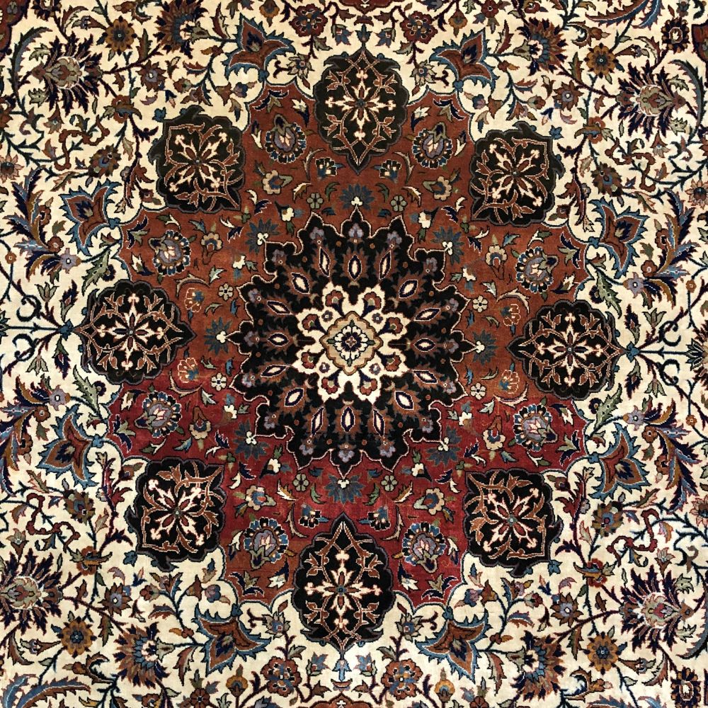 Pakistan Rugs - Signed Kashan 6'5" x 10'7" - Handmade Rugs - Vintage Rugs - Oriental Rug Exchange