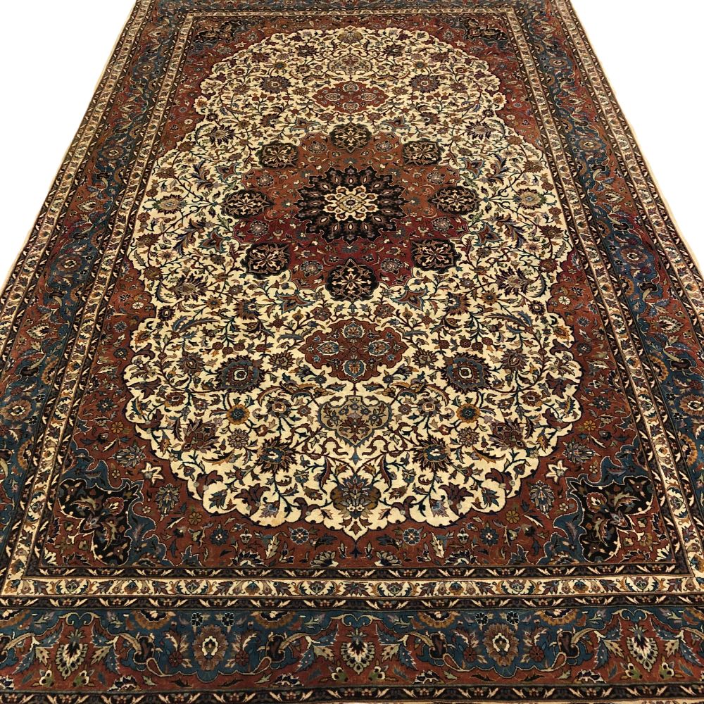 Pakistan Rugs - Signed Kashan 6'5" x 10'7" - Handmade Rugs - Vintage Rugs - Oriental Rug Exchange