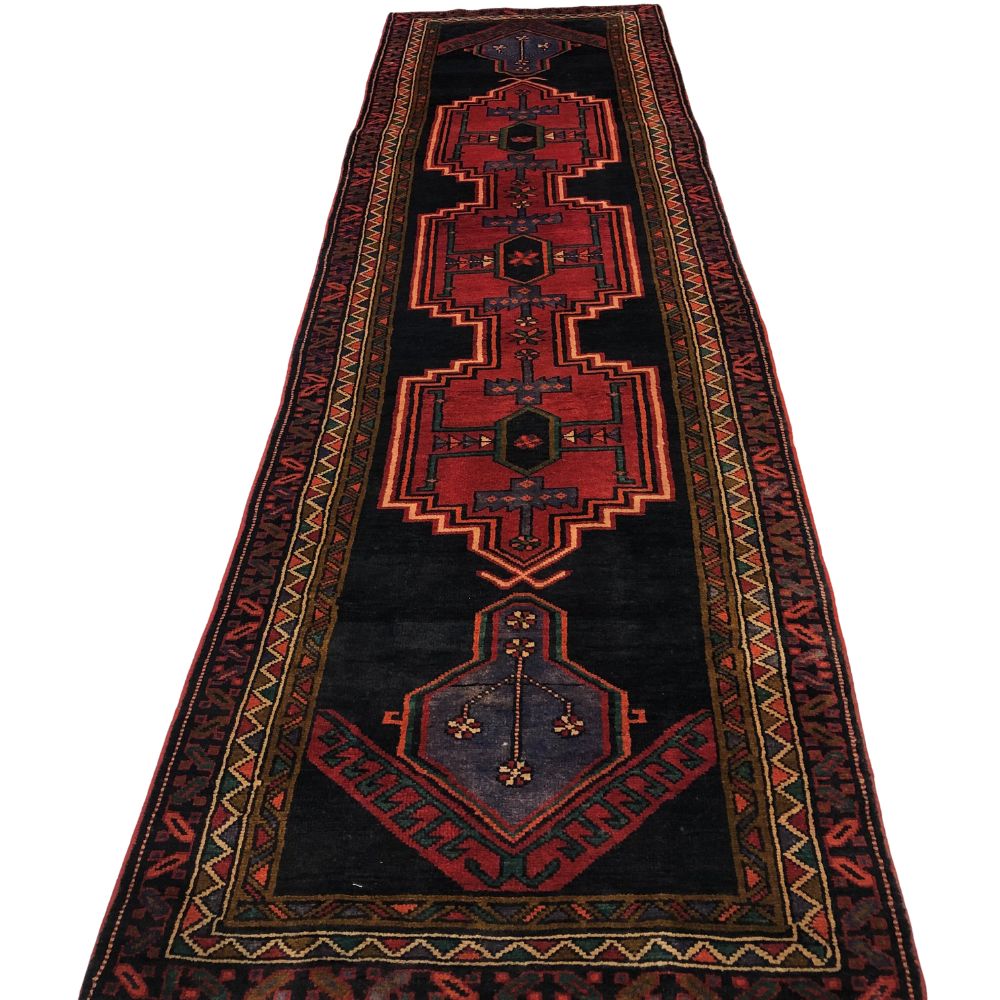 Persian Rugs - Hamadan 3'6" x 12'6" - Rug Runner - Vintage Rugs - Oriental Rug Exchange