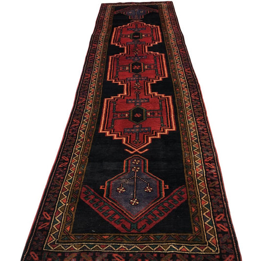 Persian Rugs - Hamadan 3'6" x 12'6" - Rug Runner - Vintage Rugs - Oriental Rug Exchange