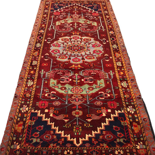 Persian Rugs - Nahavand Rug Runner - 4'4" x 9'6" - Handmade Rugs - Vintage Rugs - Oriental Rug Exchange