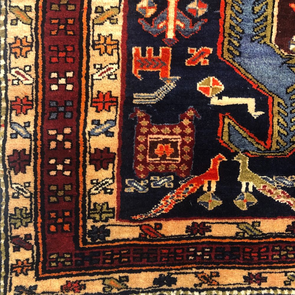Persian Rugs - Nahavand 4'5" x 10' - Vintage Rugs - Border