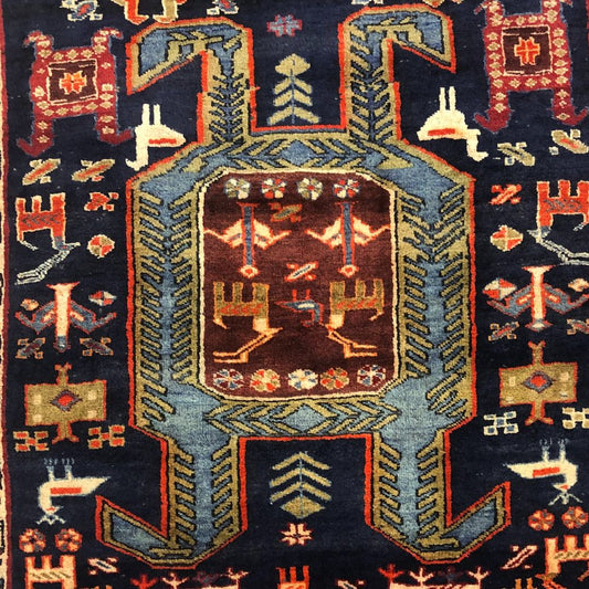 Persian Rugs - Nahavand 4'5" x 10' - Vintage Rugs - Medallion