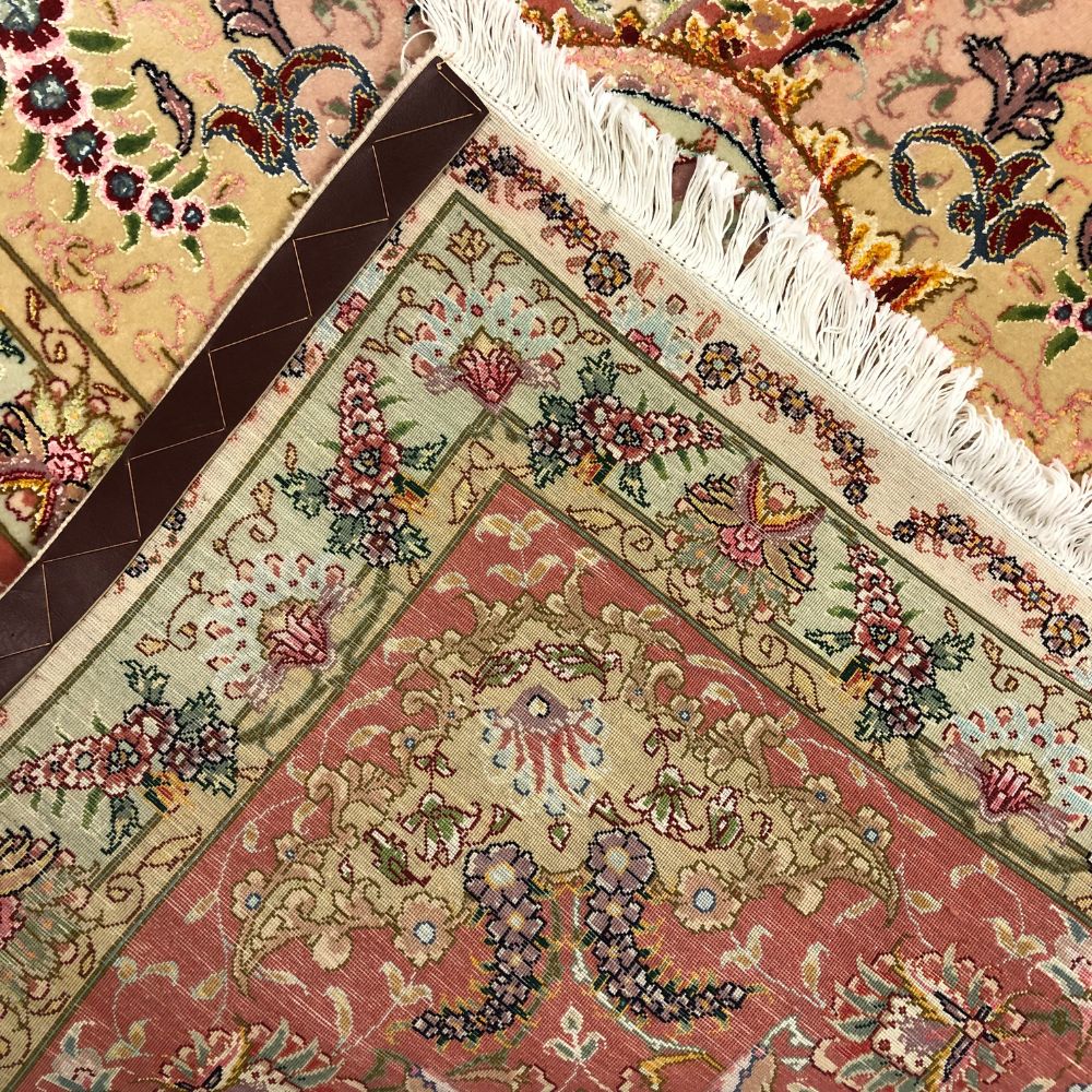 Persian Rugs - Tabriz 9'10" x 13'8" -Wool and Silk - Vintage Rugs -Oriental Rug Exchange - Back - Tabriz Carpet