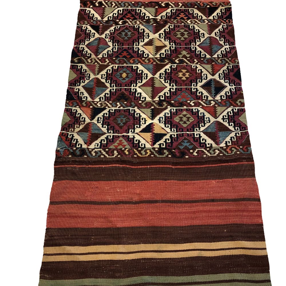 Turkish Kilim, 2.4x8.8 ft, 2024 Oriental Kilim, Runner Kilim, Vintage Kilim, Oushak Kilim, Organic Kilim, Hallway Kilim, Antique Kilim, Code 8627