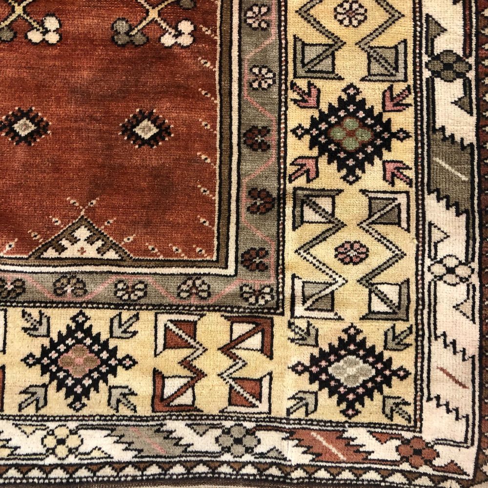 Turkish Rug - Milas 4' x 7'8" -Vintage Rugs - Handmade Rugs - Oriental Rug Exchange