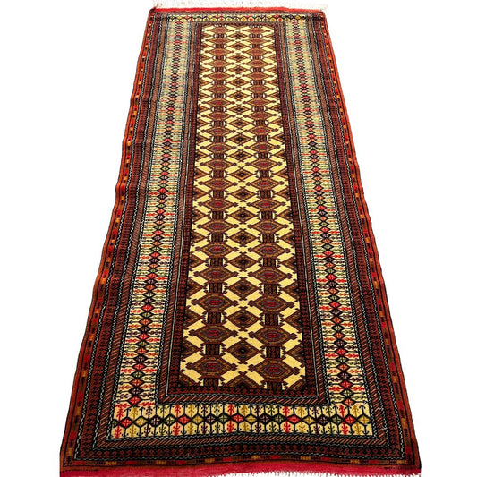 Afghan Rug - Turkmen Bokhara 2'7" x 6'4" | Rug Runner