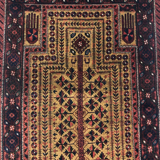 Afghan Rugs - Belouchi 3'1"x 6'1" - Vintage Rugs - Oriental Rug Exchange - Field