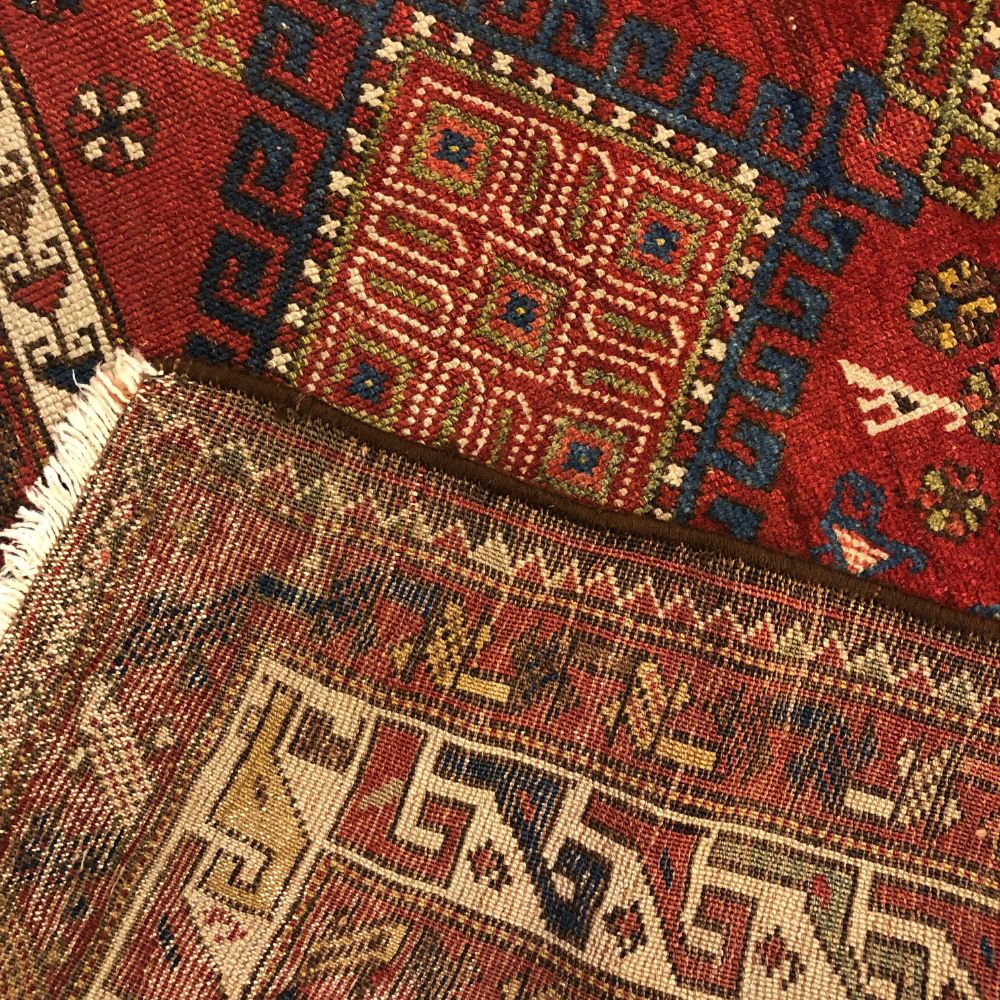 Caucasian Rugs - Kazak 4"1" x 6'6" - Antique Rugs - Oriental Rug Exchange - Back