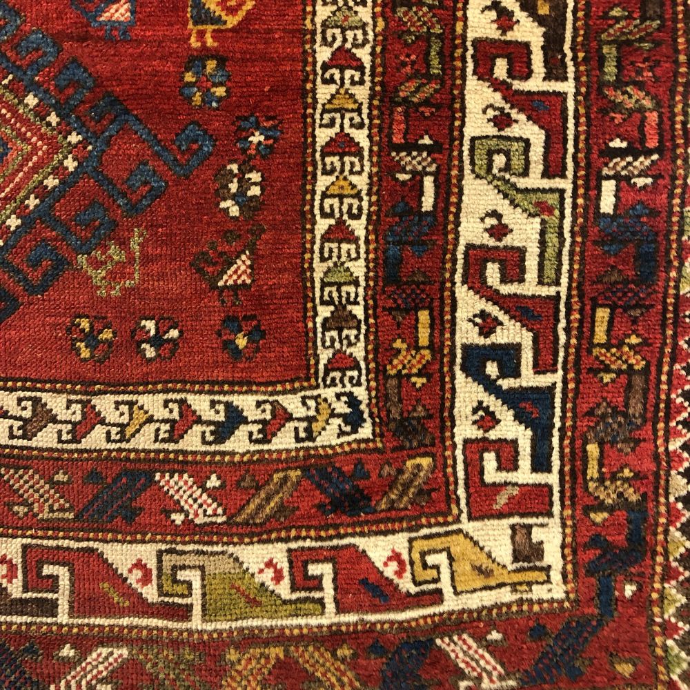 Caucasian Rugs - Kazak 4"1" x 6'6" - Antique Rugs - Oriental Rug Exchange - Border