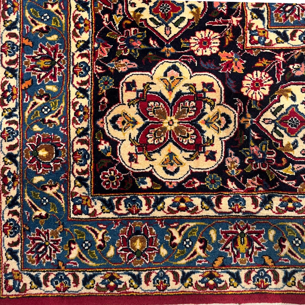 Kashan Persian Rug- 10'9" x 16'1" - Vintage Rug - Border