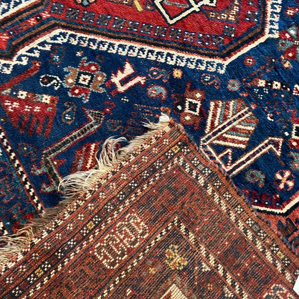 Persian Rug - Qashqai 7'9" x 10'7" Antique  Rugs - Good Condition - Back