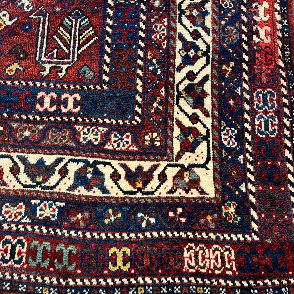 Persian Rug - Qashqai 7'9" x 10'7" Antique  Rugs - Good Condition - Border