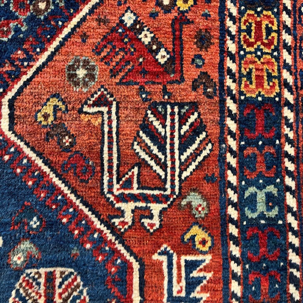Persian Rug - Qashqai 7'9" x 10'7" Antique  Rugs - Good Condition - Field