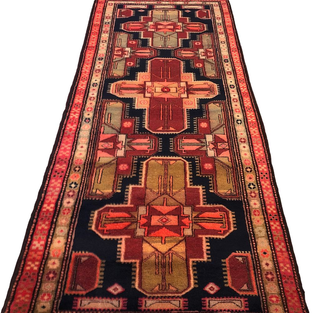 Persian Rugs - Hamadan - Rug Runner - 4'1" x 10'4" - Handmade Rugs- Vintage Rugs -Oriental Rug Exchange