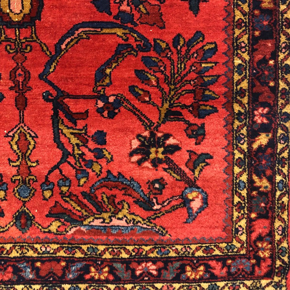 Persian Rugs - Hamadan 3'6" x 4'9" -  Antique Rugs - Oriental Rug Exchange - Border