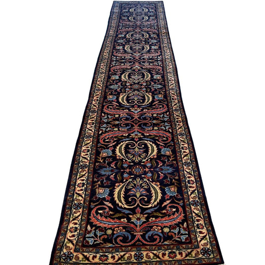Persian Rug Hamadan 2'7" x 13'6" - runner rug - vintage rugs