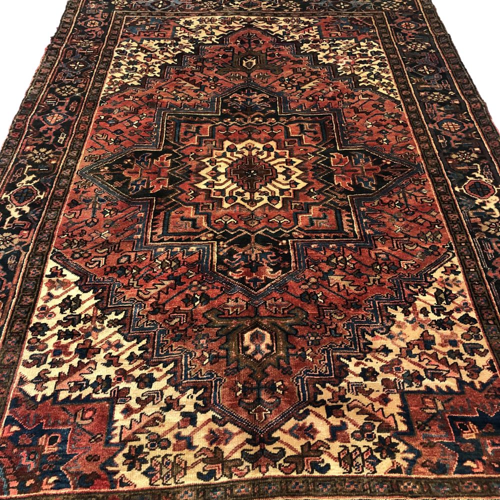 Persian Rugs - Heriz 6'11" x 9'11" - Vintage Rugs - Persian Rug Carpet - Persian Rugs from Iran - Iranian Rugs - Oriental Rug Exchange