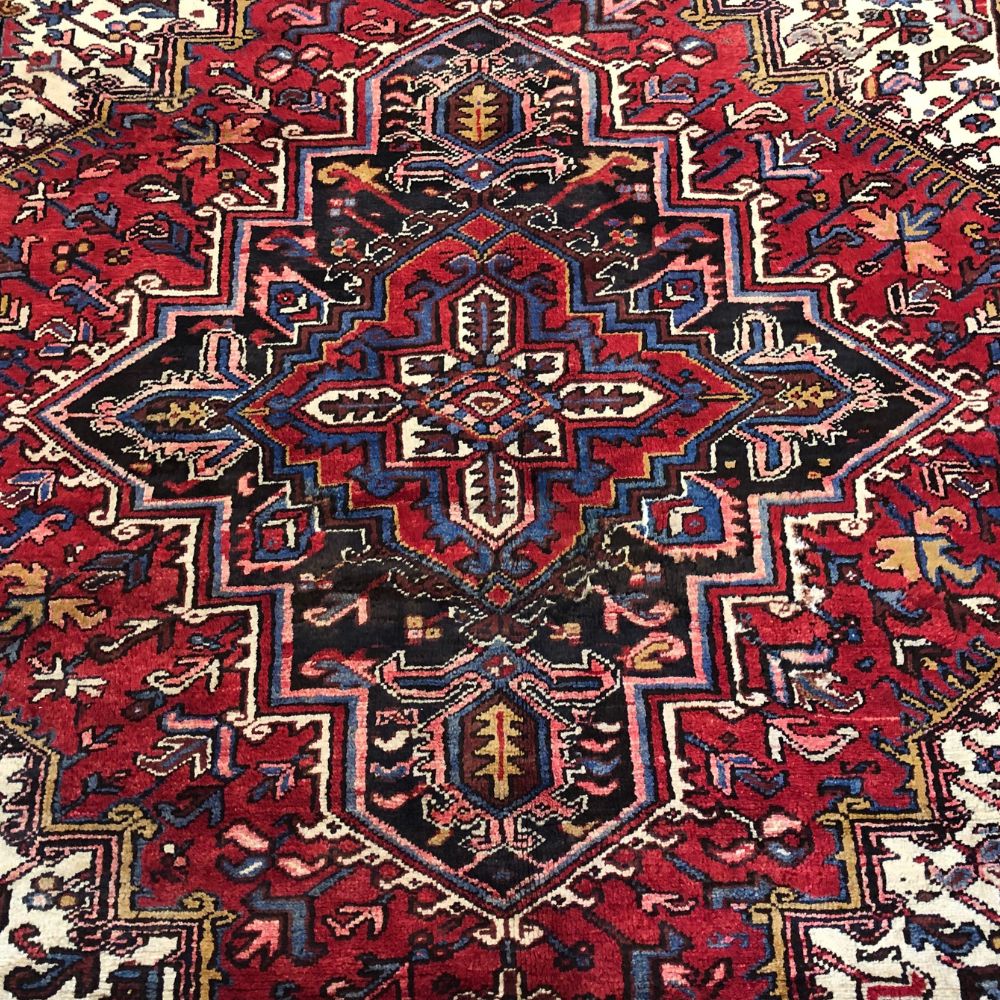 Persian Rug - Heriz 7'6" x 9'10" - Handmade Rugs- Vintage Rugs - Oriental Rug Exchange