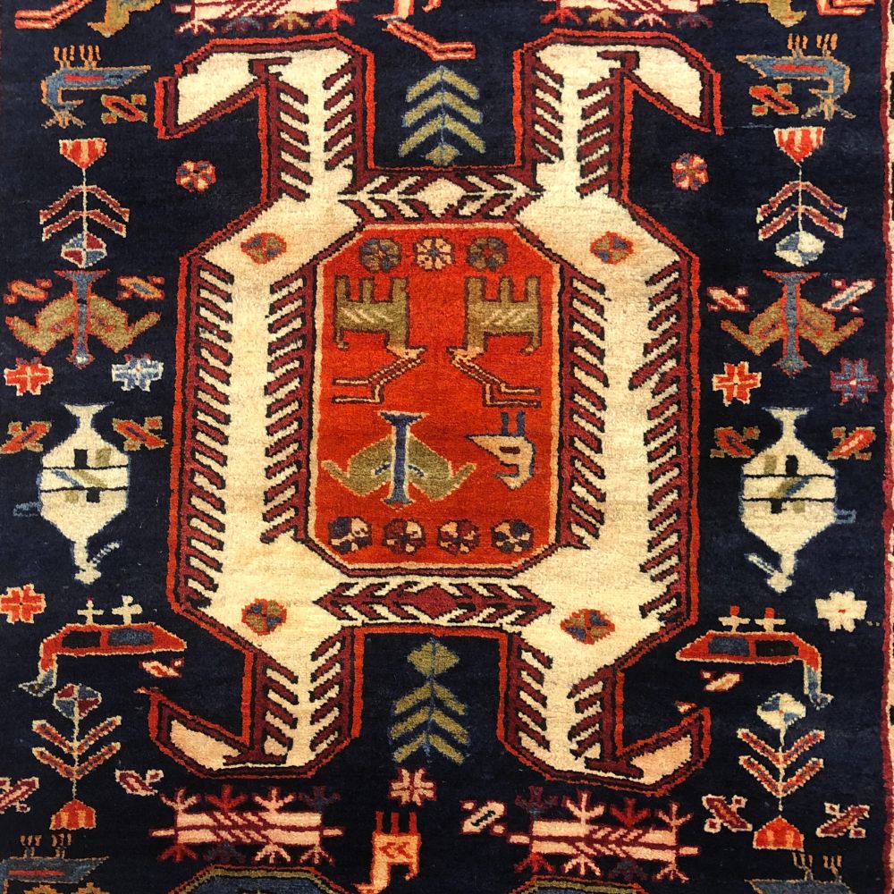 Persian Rugs - Nahavand 4'5" x 10' - Vintage Rugs - Medallion
