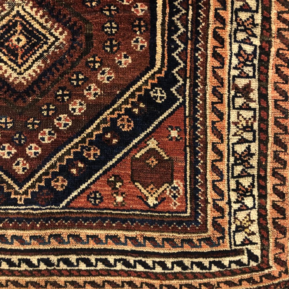 Persian Rugs - Qashqai 2'11"x 5'9" - Antique Rugs -Oriental Rug Exchange - Border