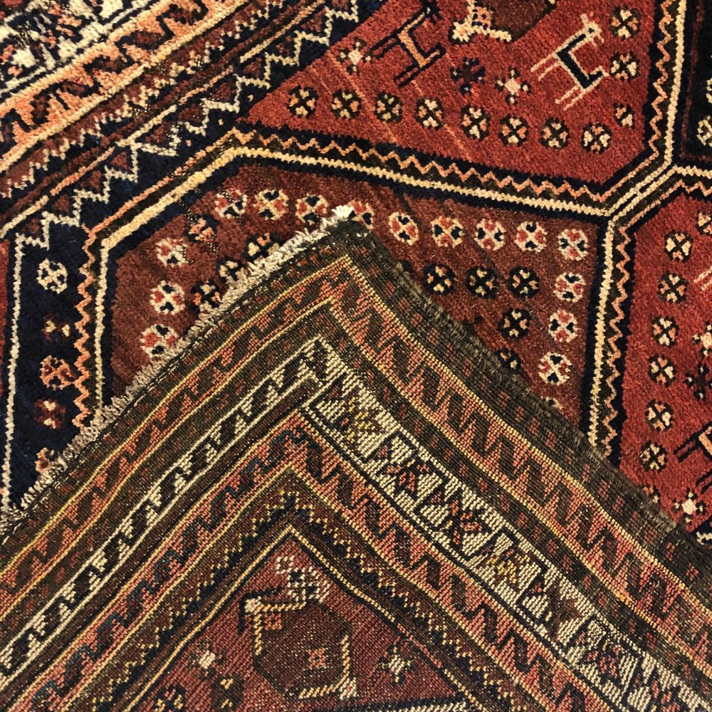 Persian Rugs - Qashqai 2'11"x 5'9" - Antique Rugs -Oriental Rug Exchange - Back