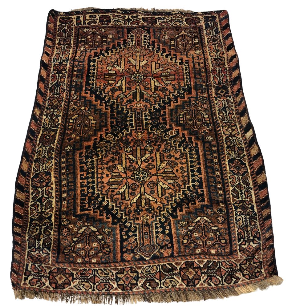 Persian Rugs - Qashqai 3'6"x4'11" - Antique Rugs - Oriental Rug Exchange