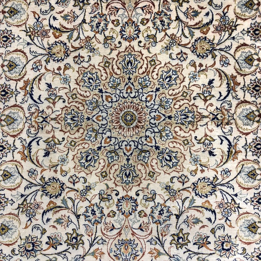 Persian Rugs - Silk Persian rug - Kashan Persian Rugs - 4'5" x 6'6" - Silk Rug - Vintage Rugs - Oriental Rug Exchange