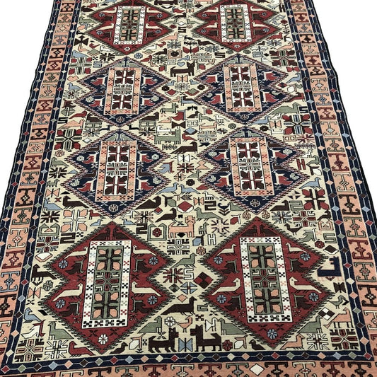 Turkish Rug - Sumac Kilim 4'5" x 6'8" | Vintage Rug