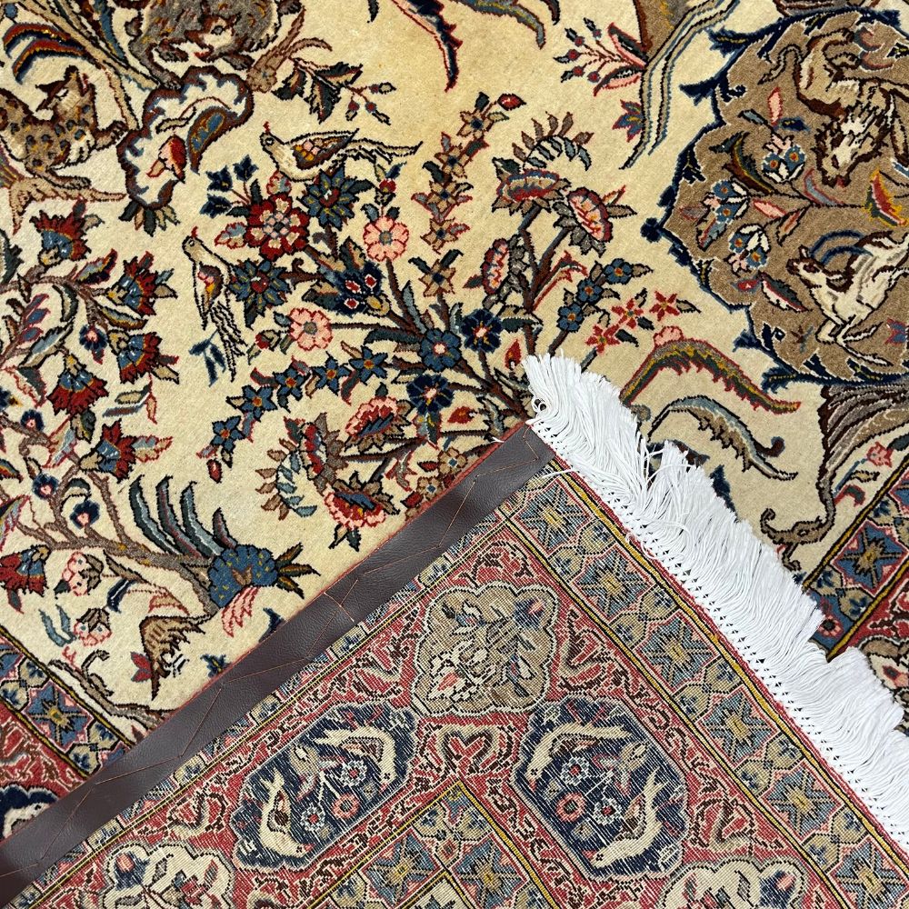 Persian Rugs - Qum 4'2" x 7'3" - Back - Vintage Rugs - Oriental Rug Exchange