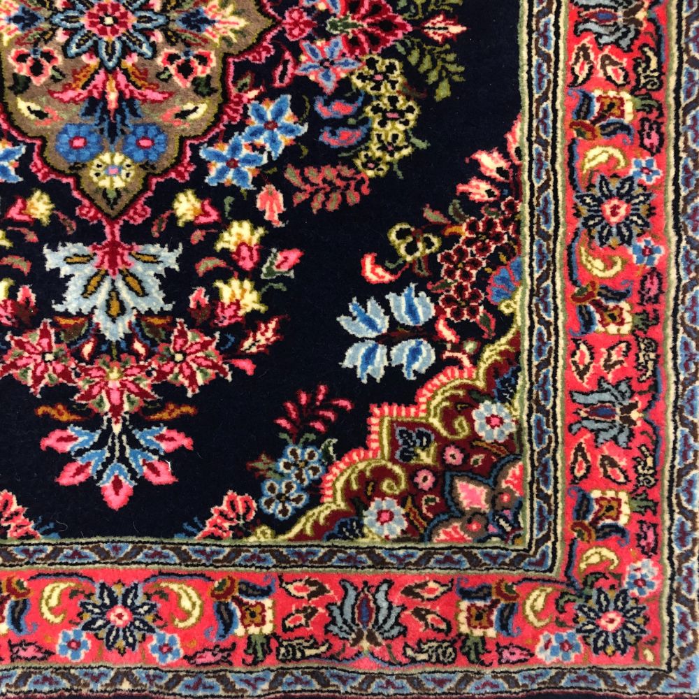 Persian Rugs - Qum Runner 2’4 x 6’7 - Border - Vintage Rugs - Oriental Rug Exchange