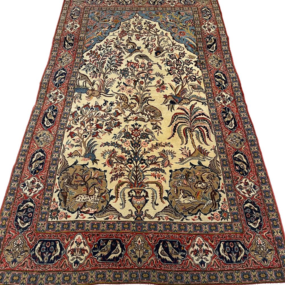 Persian Rugs - Qum 4'2" x 7'3" - Vintage Rugs - Oriental Rug Exchange